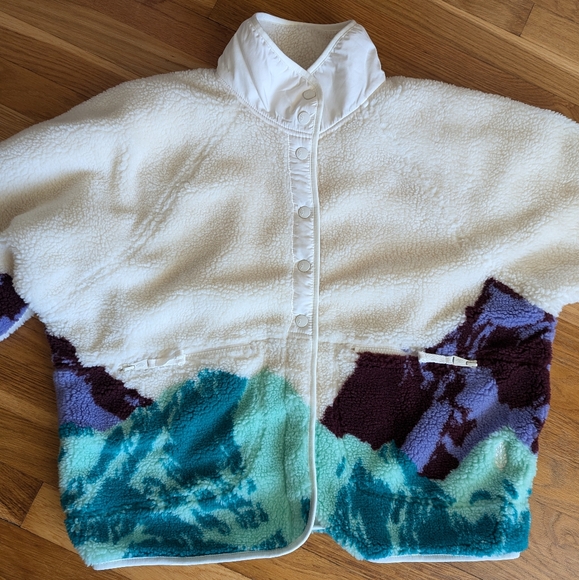 NWT Free People - Hit the Slopes - Sunrise Summit Ivory Combo - Sherpa Jacket - Picture 9 of 16